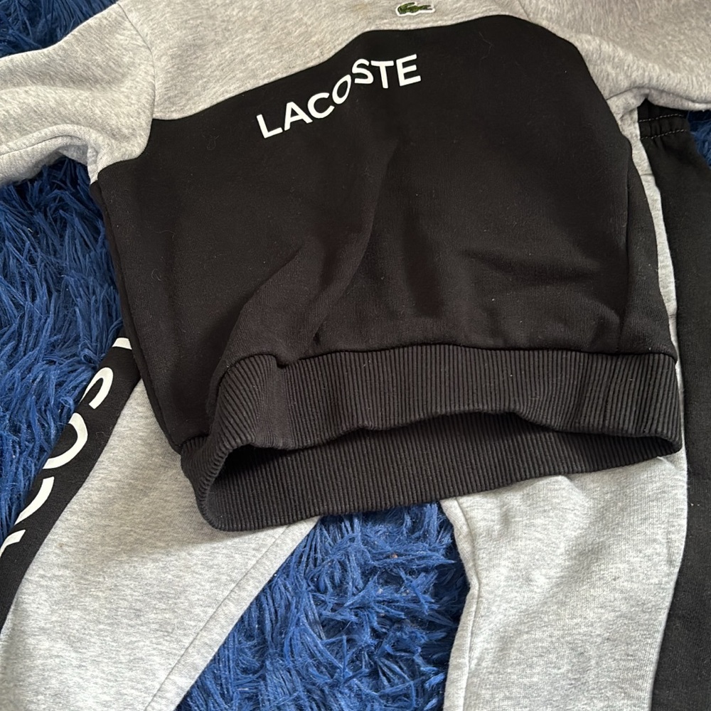 Lacoste Black and Gray Sweatshirt Set